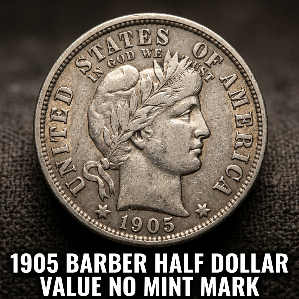 1905 Barber Half Dollar Value With No Mint Mark and What It's Worth Today